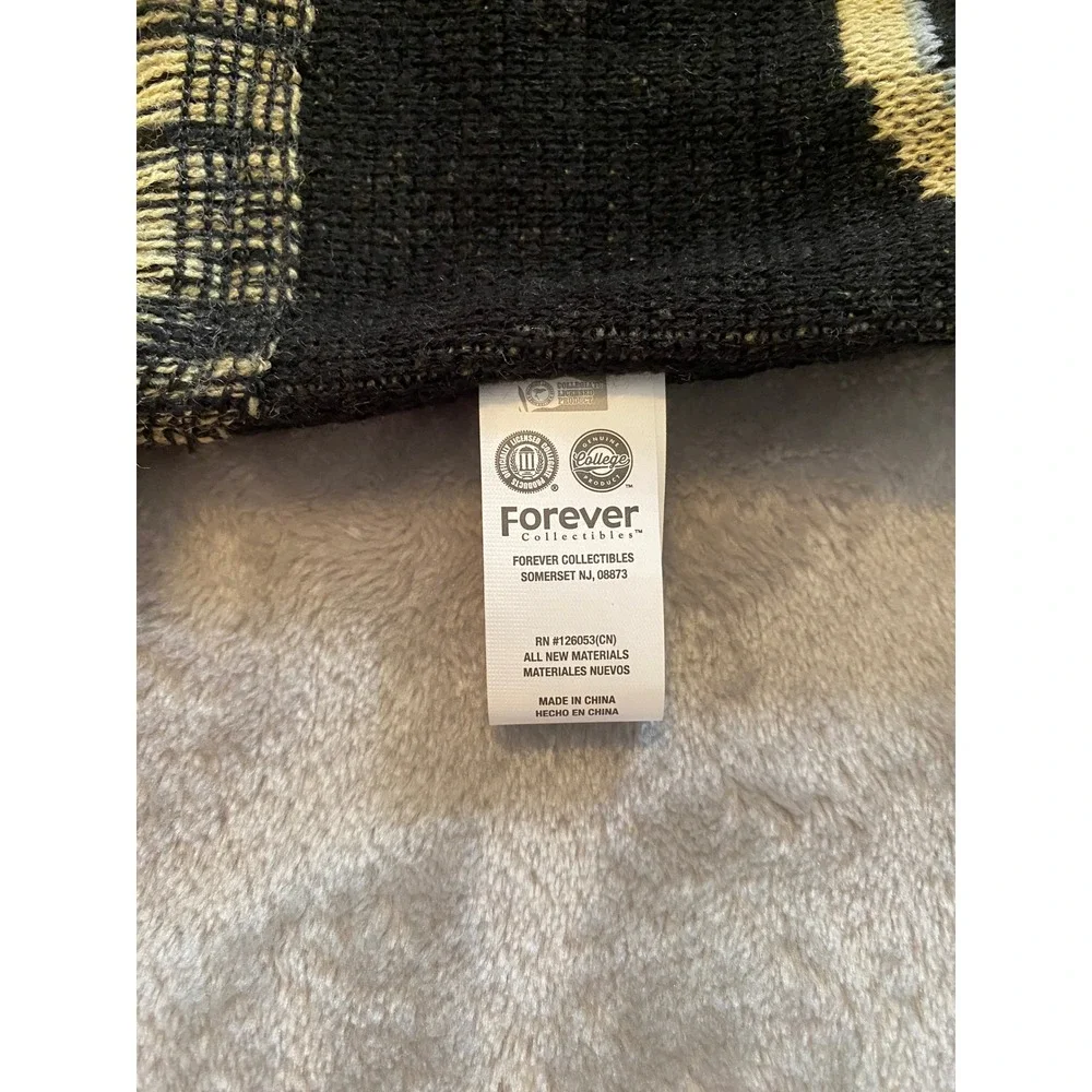 NWT‎ Purdue Scarf Unisex OS Black Gold Boilermakers Knit Fringe NCAA